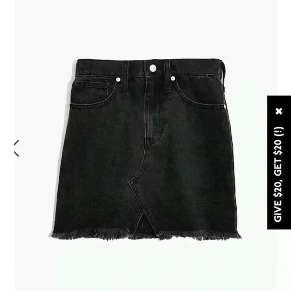 Madewell Rigid Denim A-Line Mini Skirt in Lunar‎ Wash: Cutout Edition Size 29 - Picture 1 of 8
